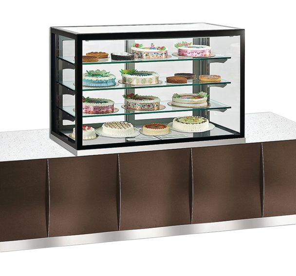 Vitrine horizontale Karina encastrable positive spécial chocolat ventilée, 550 L