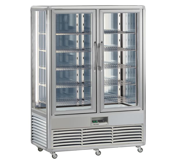 Vitrine verticale Snelle positive ventilée 1010 L, tablettes en verre