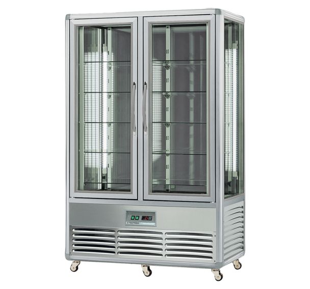 Vitrine verticale Snelle positive ventilée 700 L, tablettes en verre