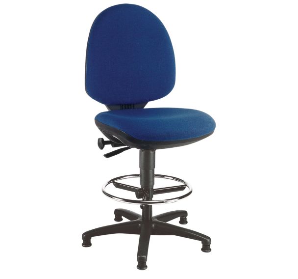 WERKPLAATSSTOEL STOF BL. HOOG