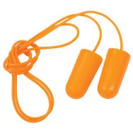 100 paires de Bouchons d'oreilles polyuréthane + cordelette - Orange