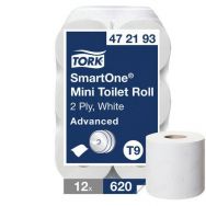 12 rouleaux Papier toilette Tork feuille à feuille SmartOne Blanc