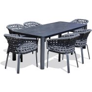 1 table jardin Camargue 220x100cm+6 fauteuils Camargue