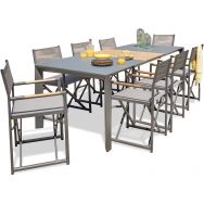 1 table jardin Honfleur 250x100cm+8 fauteuils