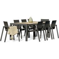 1 table jardin Venise 195x90cm+8 fauteuils Miami