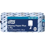 6 Bobines d'essuyage à dévidage central Tork 2 plis - 450 formats Bleu