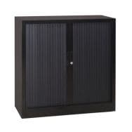 Armoire basse à rideaux en kit - Largeur 100 cm, Structure coloris : Noir