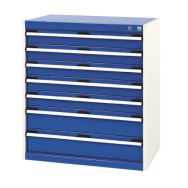 Armoire d'atelier à tiroirs Bott SL85 Ht 90 cm 7 tiroirs Gris/Bleu