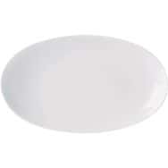 Assiette ovale en porcelaine blanc-Fineo