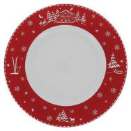 Assiette plate en Porcelaine - Chalet Rouge 27 cm - Table&Cook