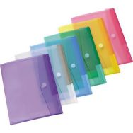 Assortiment de 12 pochettes avec bande agrippante couleurs assorties 31.6 x 24 cm