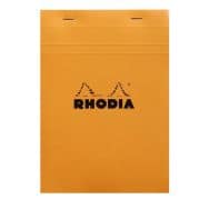 Bloc agrafé Rhodia ORANGE N 16 14,8x21cm 80f Q.5x5 80g - Lot de 10