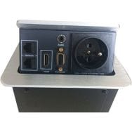 Boitier d'encastrement HDMI/VGA/RJ45/PC 2P+ Argent