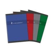 CONQUERANT Cahier A4 Petits Carreaux 5mm 100 Pages Reliure Intégrale Couverture Carte Coloris Assortis