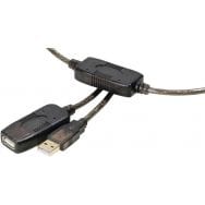 Câble rallonge amplifiée USB 2.0 Type A/A - Mâle/Femelle - 20 m