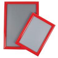 Cadre clic-clac aluminium avec coin pointu - rouge - Manutan Expert