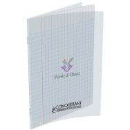 Cahier de poésie piqûre couverture polypropylène blanche translucide 48 pages seyes 17X22 cm