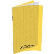 Carnet piqûre polypropylène Conquérant 96 pages quadrillage 5x5 90g format 11x17 cm couverture jaune