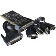 Carte PCI 4 p.serie DB9+1 p.parallèle Std+Low Profile DEXLAN