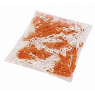 Chaîne plastique en sac - Orange fluo/blanc - 25 m - ø 8mm