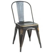 Chaise Hot métal vieilli vintage noir