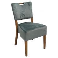 Chaise Verone structure hêtre massif - ass/dos tissu velours gris