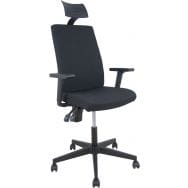 Chaise de bureau Lezuza bras réglables + appui-tête -