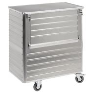 Chariot conteneur aluminium - panneau 1/2 rabattable - Capacité 355 L à 1050 L