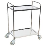 Chariot inox - 2 plateaux - Force 100 kg