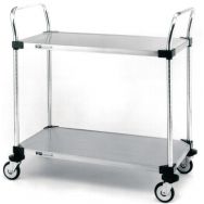 Chariot inox - 2 plateaux - Force 170 kg