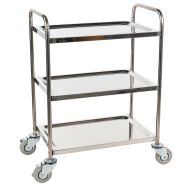 Chariot inox - 3 plateaux - Force 100 kg