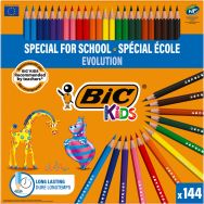 Classpack 144 crayons BIC KIDS Evolution Ecolutions, 12 couleurs, 12 crayons par couleur