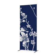 Cloison Déco En Tissu Fleurs De Cerisier Japonais Abstraites Bleues