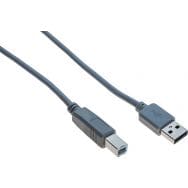 Câble USB 2.0 A et B gris - 1,0 m
