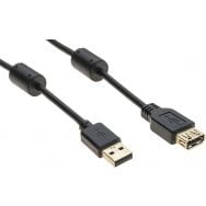 Câble USB 2.0 type A et B avec ferrites noir - 1,0 m