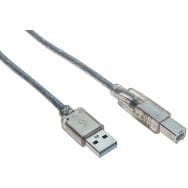 Câble USB 2.0 type A et B transparent - 1,8 m