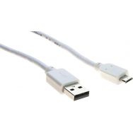 Cordon USB 2.0 type A et micro B blanc - 1,8m