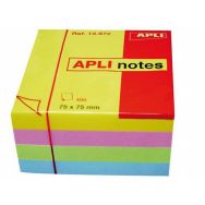 Cube 400 feuilles de notes repositionnables  75x75 mm couleurs pastels assorties