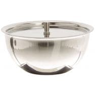 Cupule Inox fond plat sans bec diamètre 100 mm 300 ml avec couvercle