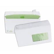 Enveloppe blanche recyclée à fenêtre (45 x 100) 11 x 22 cm - 80 gr extra blanche (Boite de 500)