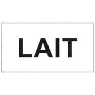 Étiquette adhésive inscription "Lait" - Lot de 10