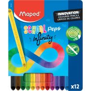 Etui 12 crayons de couleurs SCHOOL'PEPS INFINITY sans déchet