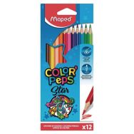 Etui 12 crayons de couleurs bois Maped 'Color'Peps Star' assorties
