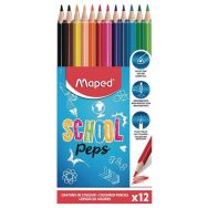 Etui 12 crayons de couleurs en résine Maped 'School Peps'
