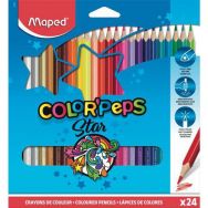 Etui 24 crayons de couleurs bois Maped 'Color'Peps Star' assorties
