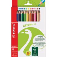 Etui carton x 12 crayons de couleur STABILO GREENtrio
