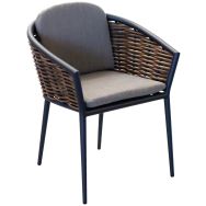 Fauteuil MUSE wicker/alu coussin - graphite