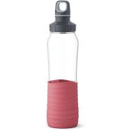 Gourde drink2go 0.7l verre et silicone rose