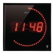 Horloge à LED radio-contrôlée 28 x 28 cm Noir