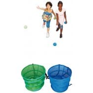 Kit pursuit ball composé de 1 but vert et 1 but bleu, 10 boules colorées par but